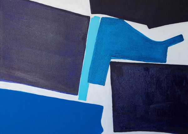 Primary Series 2 Works on Canvas Blue